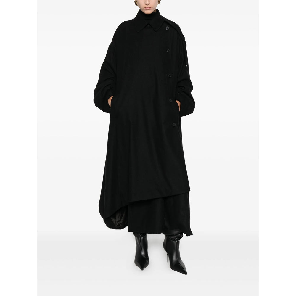 Asymmetrical Button Front Coat