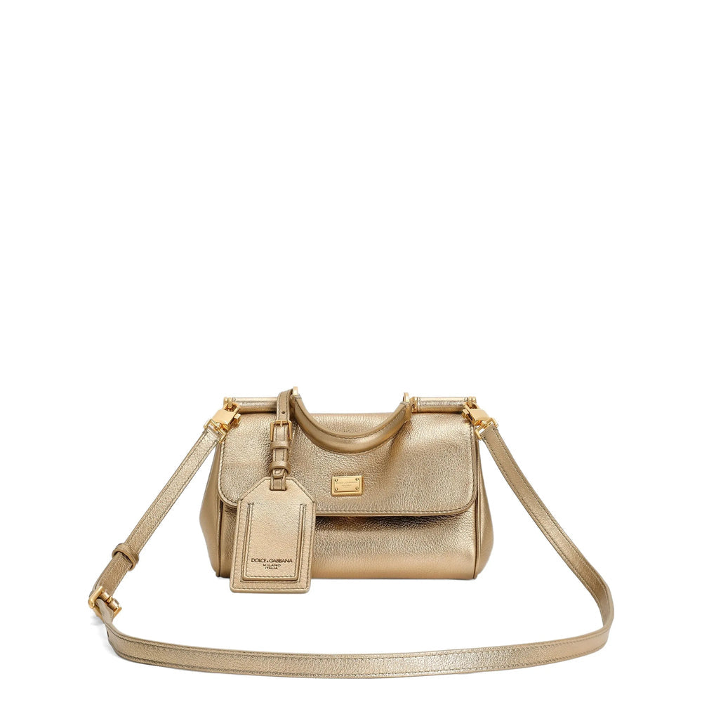 Gold Calfskin Top Handle Bag