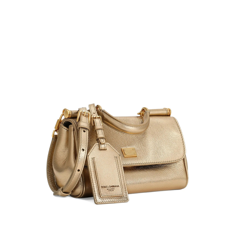 Gold Calfskin Top Handle Bag