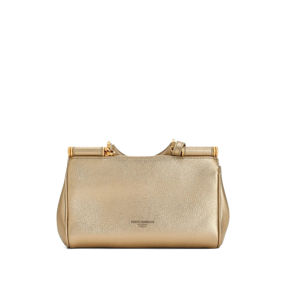 Gold Calfskin Top Handle Bag