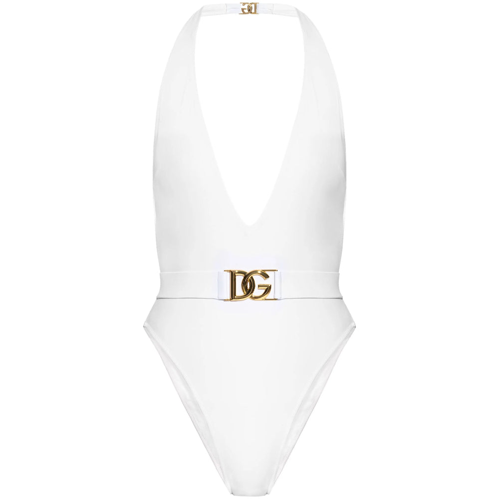 Gold Accent V-neck Swimdress
