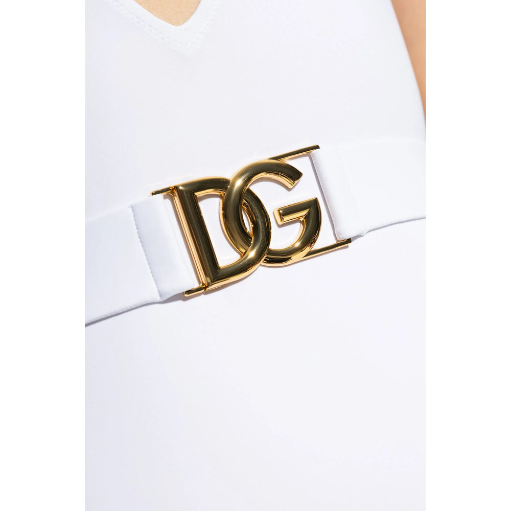 Gold Accent V-neck Swimdress