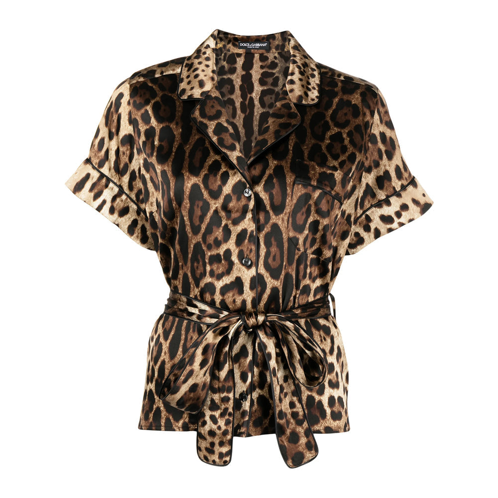 Leopard Silk Camp Collar