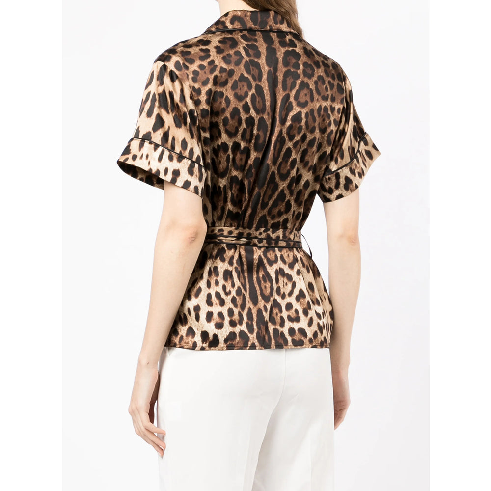 Leopard Silk Camp Collar