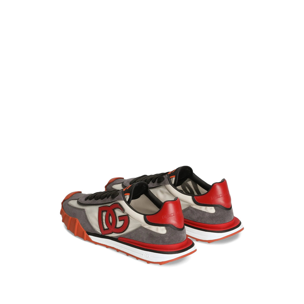 Colour-blocked Calfskin Trainer