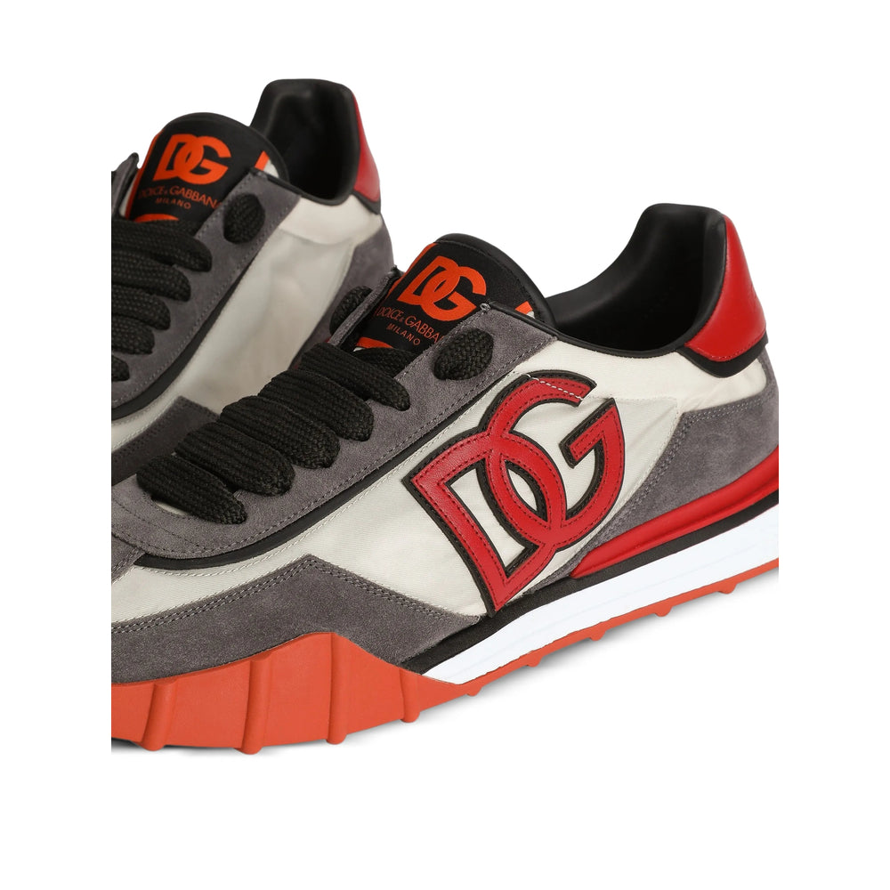 Colour-blocked Calfskin Trainer