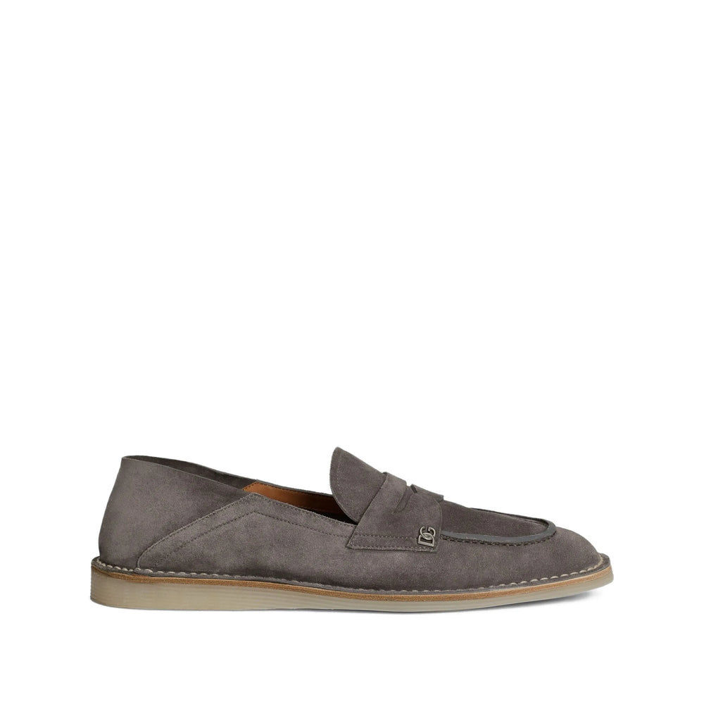 Grey Penny Strap Flat