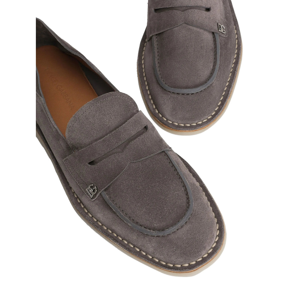 Grey Penny Strap Flat