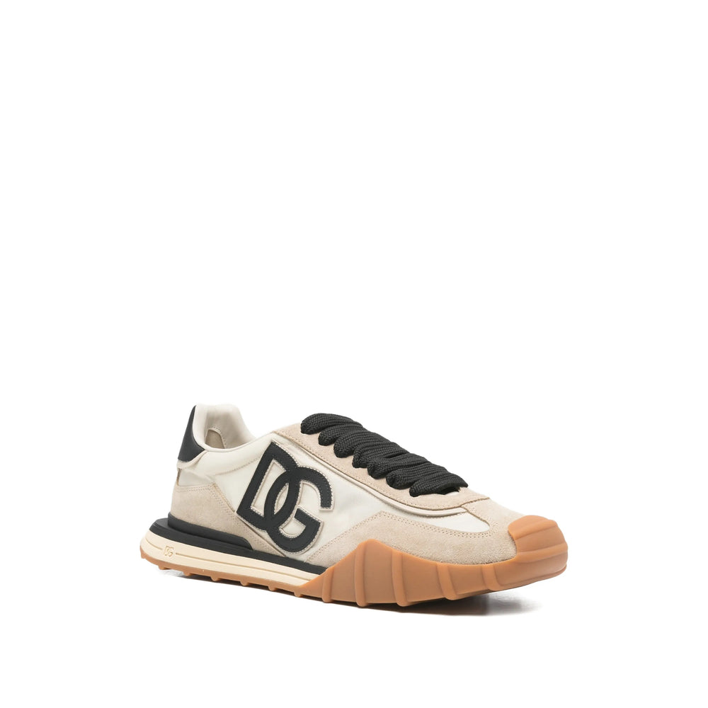 Beige Black Lace Up Trainer