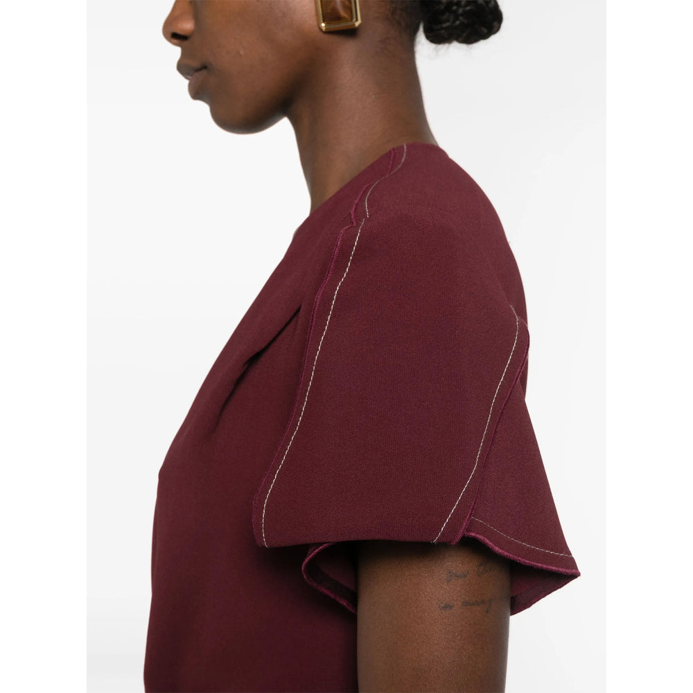 Twisted Sleeve Cinnabar Top