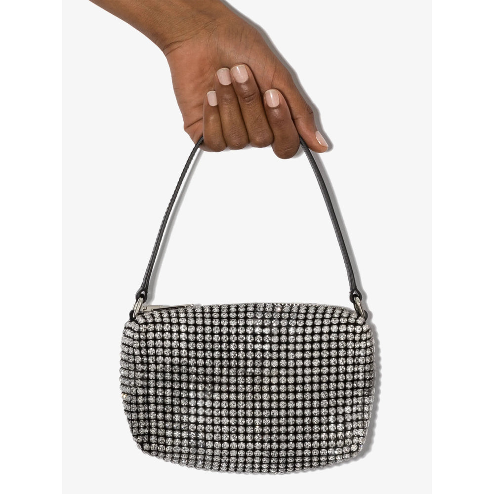 Crystal Accented Top Zip Satchel