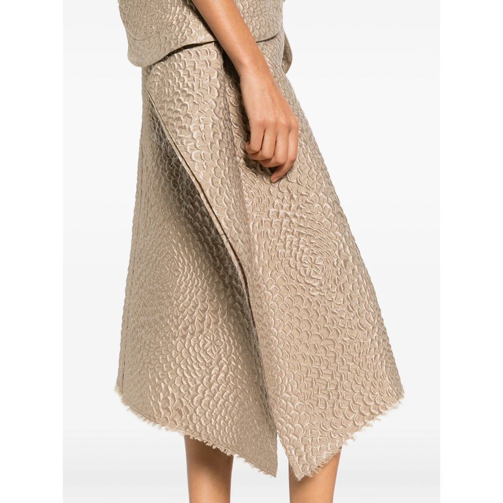 Soft Beige Asymmetrical Silhouette Coat