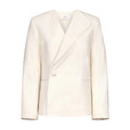 Asymmetrical Calf Leather Blazer