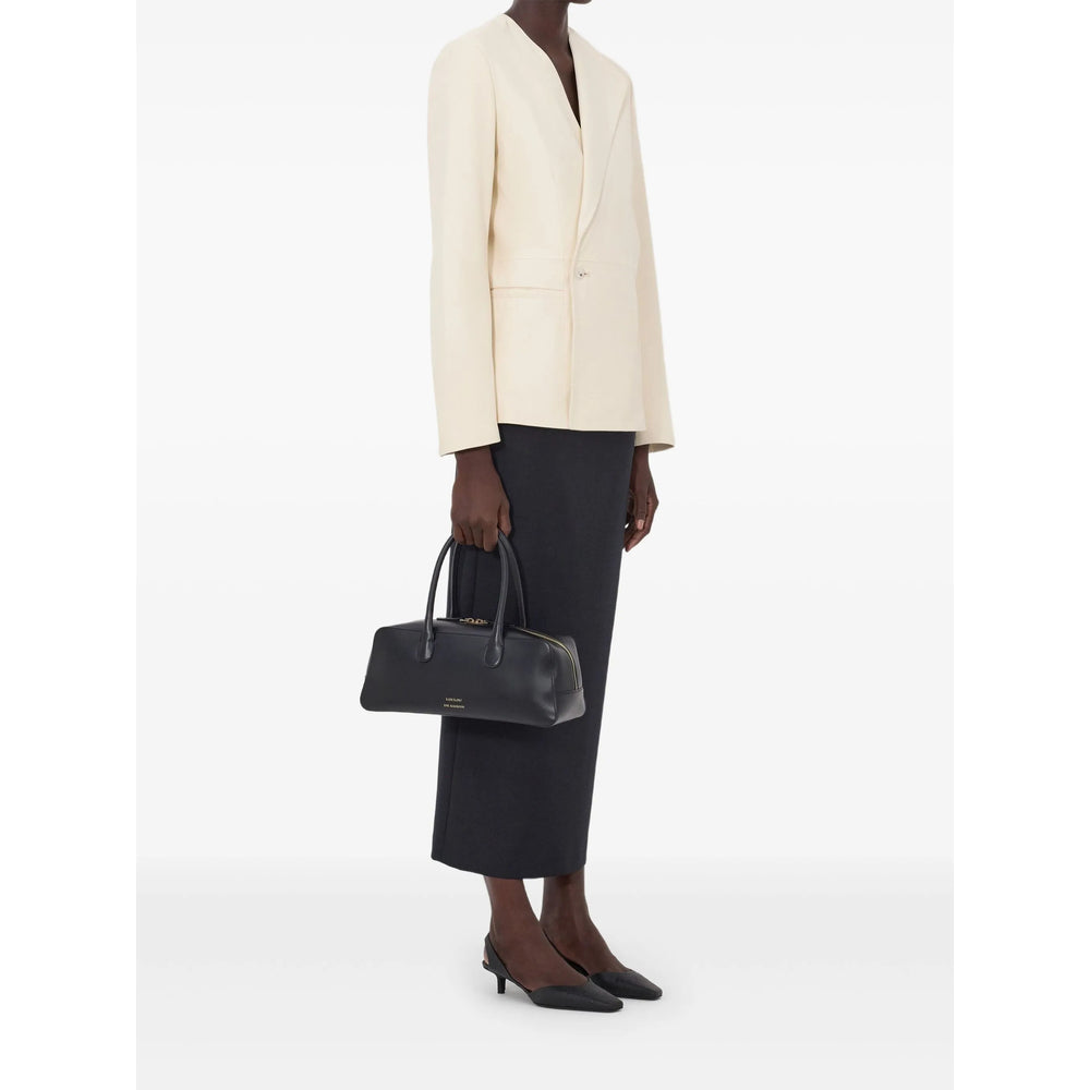 Asymmetrical Calf Leather Blazer