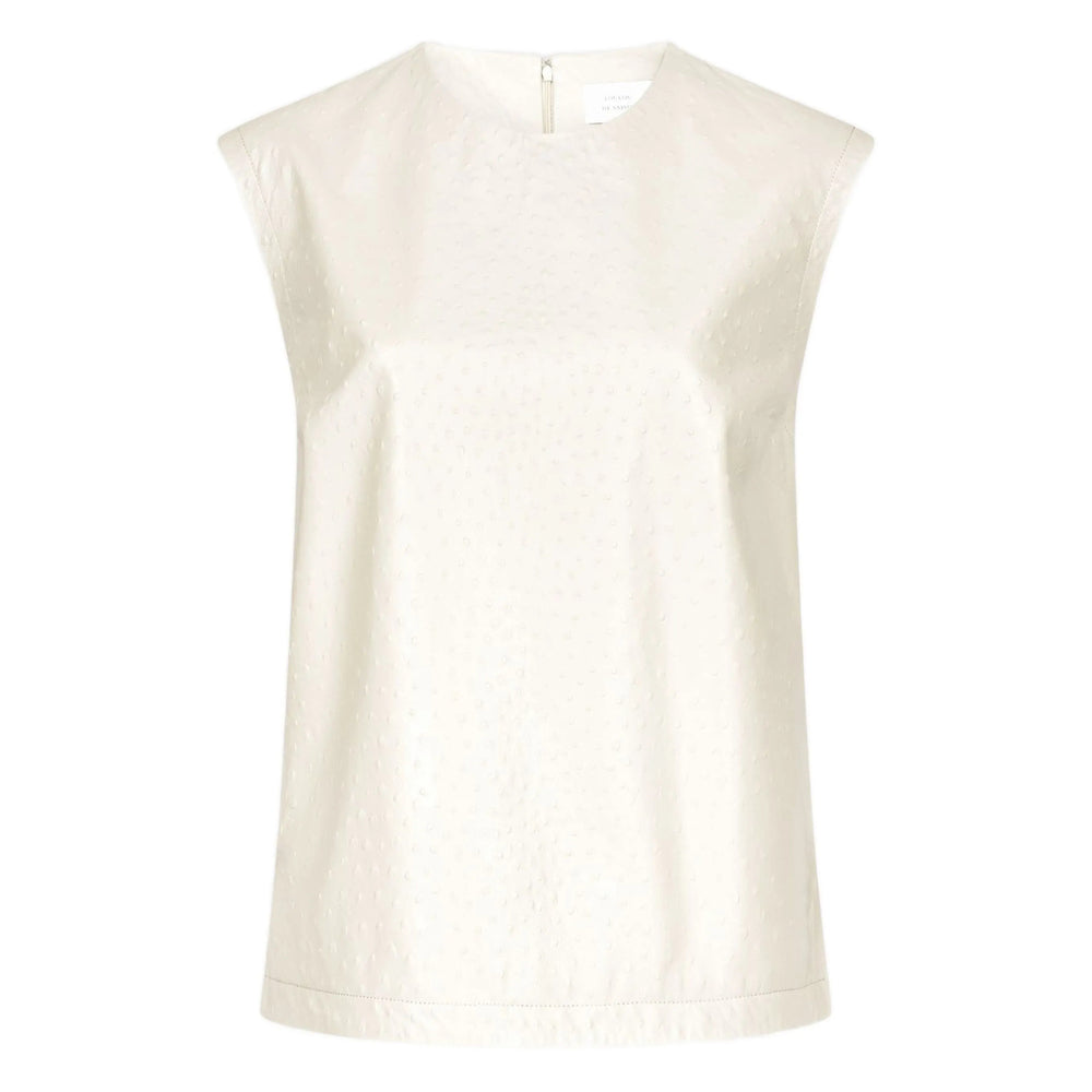 Timeless Beige Leather Crew Sweater