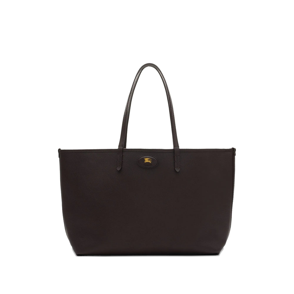 Dark Brown Leather Check Handbag With Pouch