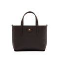 Dark Brown Leather Check Tote Bag