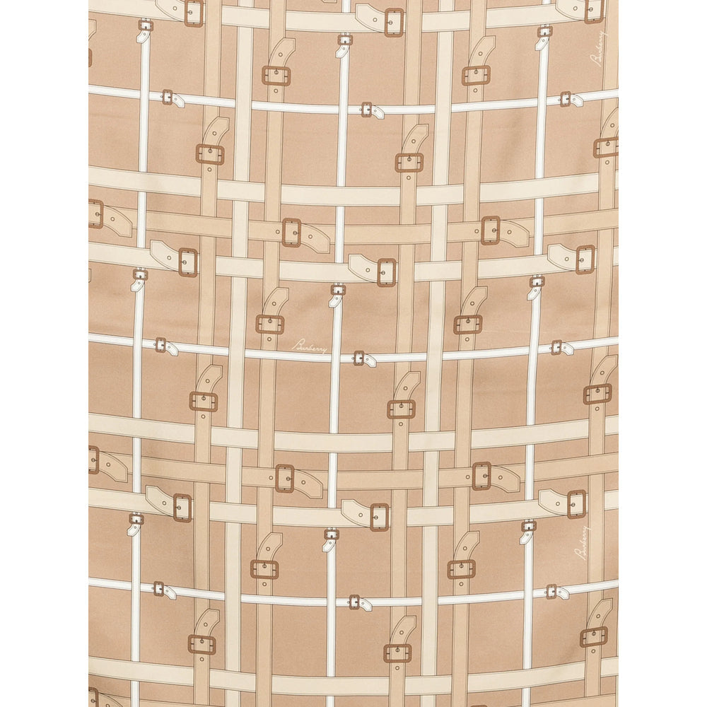 Beige Silk Buckle Square