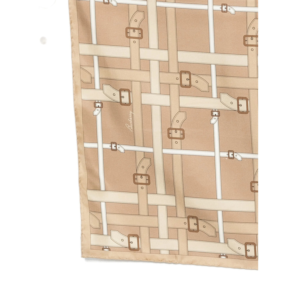 Beige Silk Buckle Square