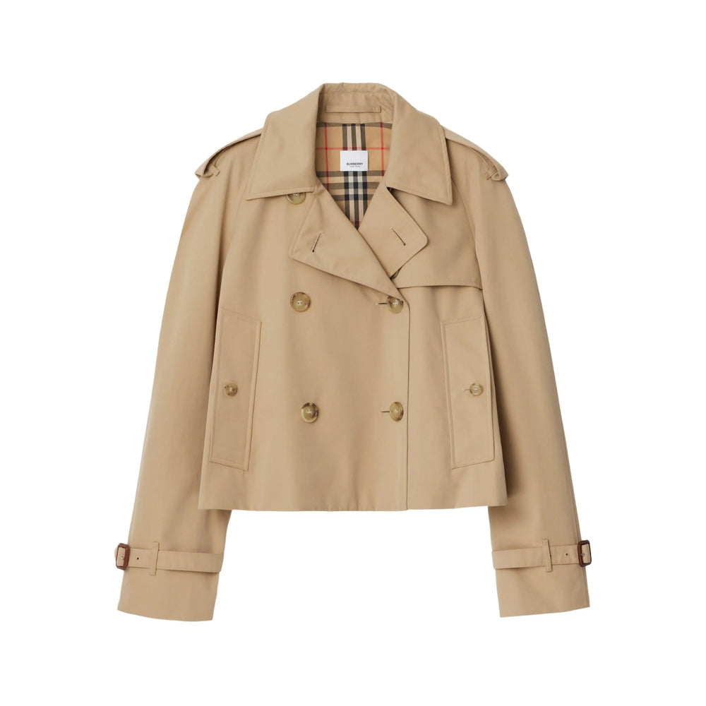 Beige Double-breasted Cotton Coat