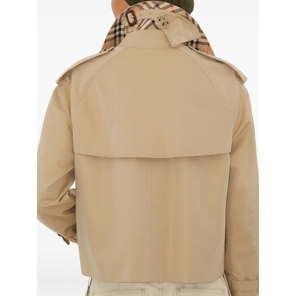 Beige Double-breasted Cotton Coat