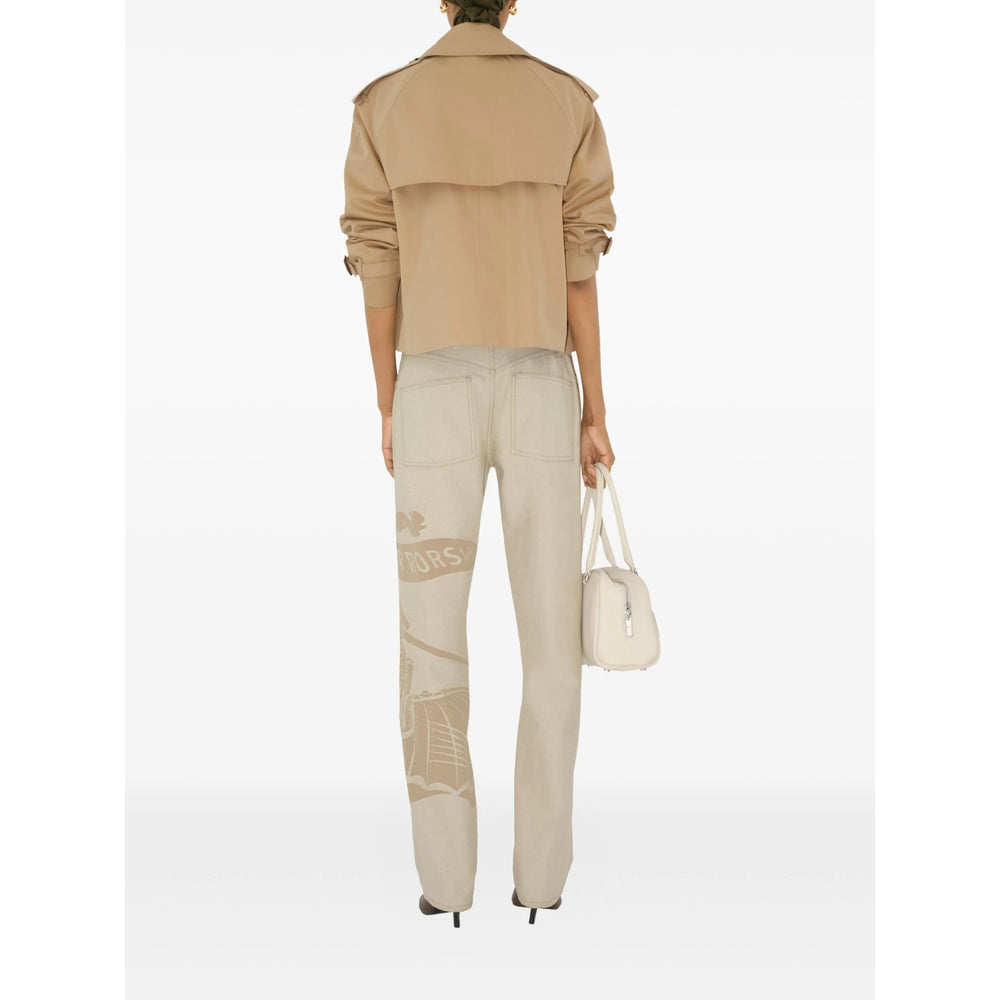 Beige Double-breasted Cotton Coat