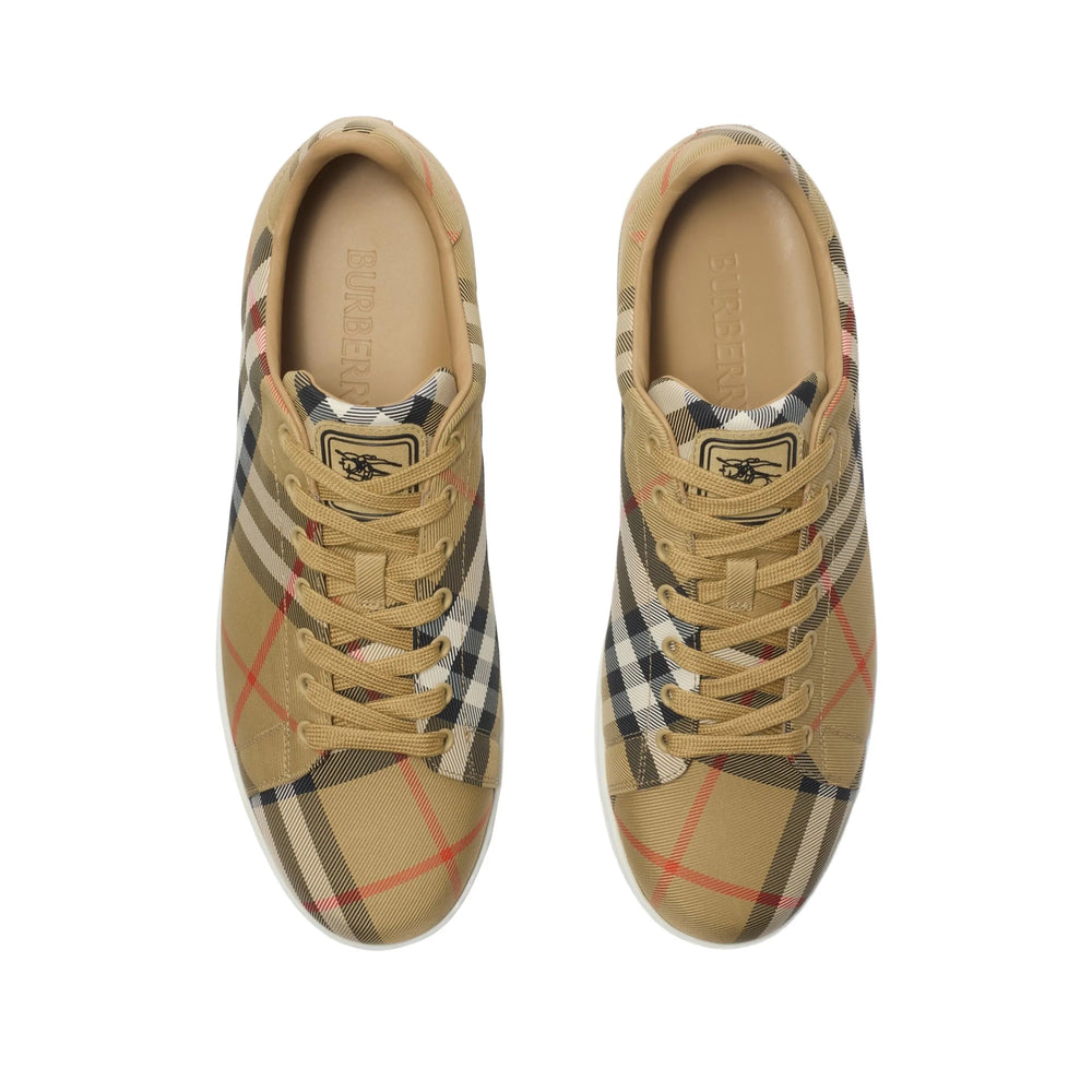Beige Check Lace Sneaker
