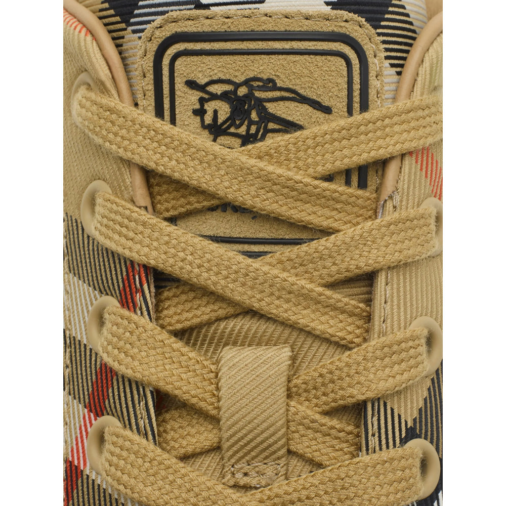 Beige Check Lace Sneaker