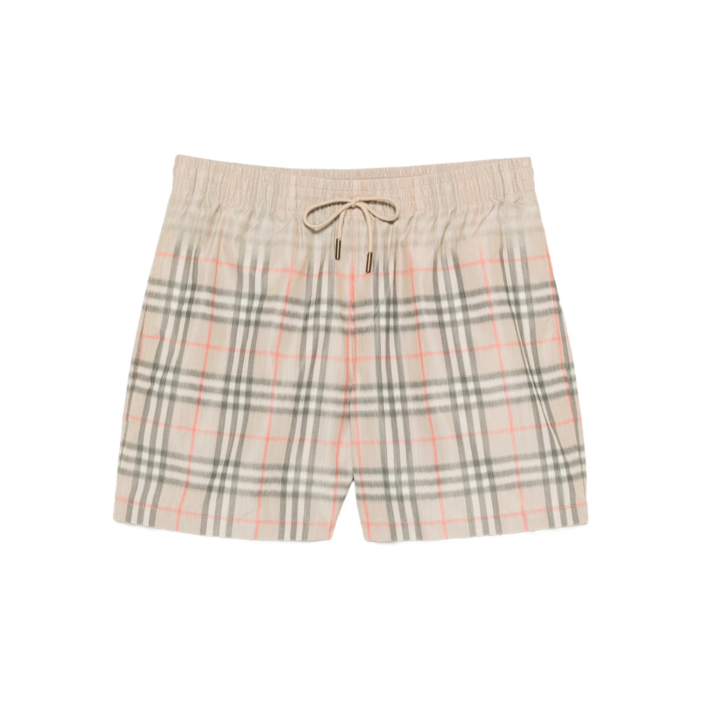 Beige Check Waist Tie Swimsuit