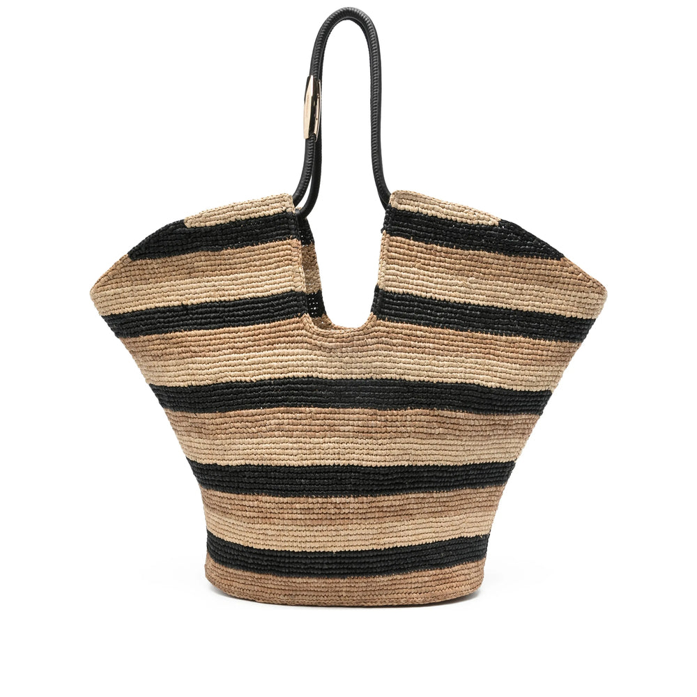 Gold-tone Stripe Tote Bag