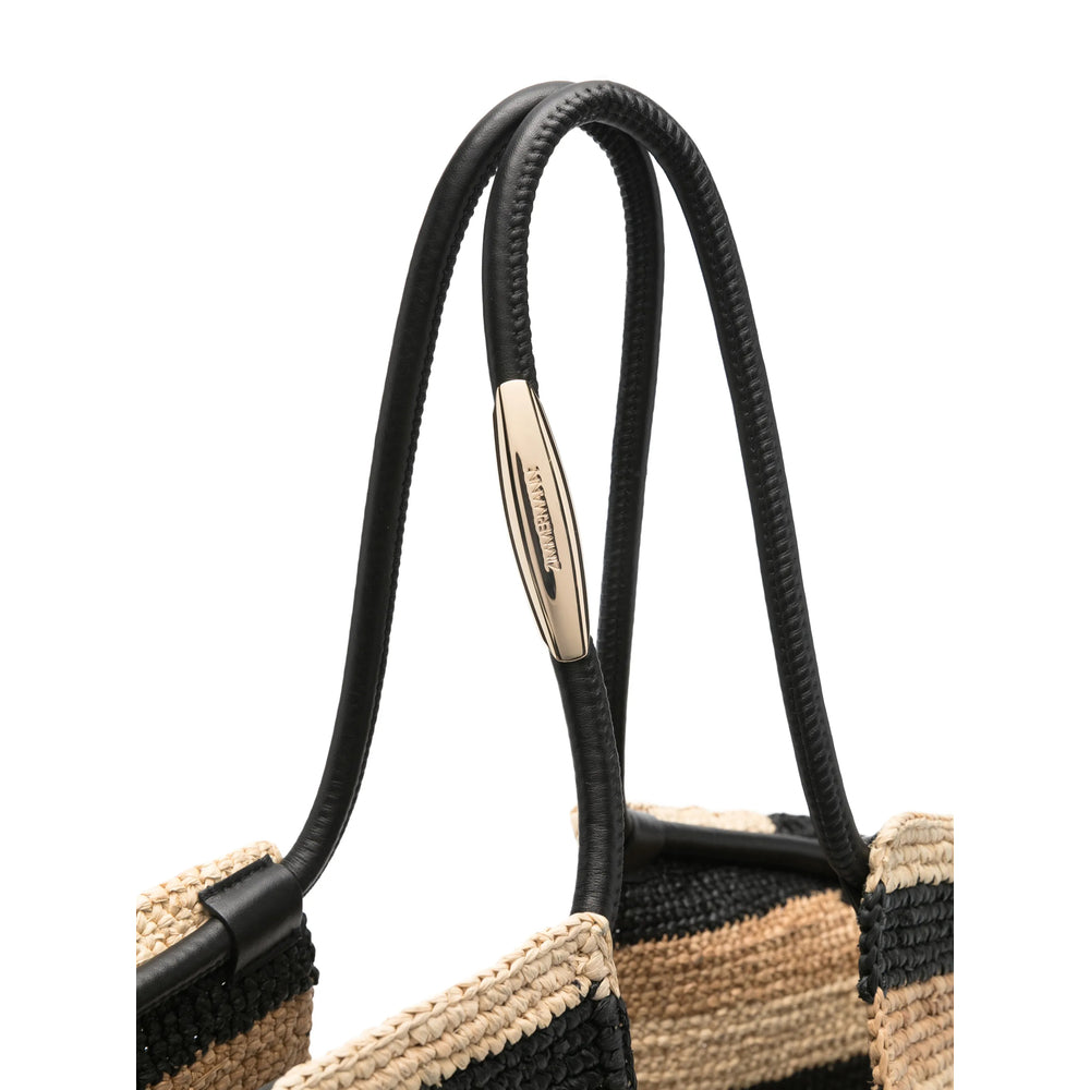 Gold-tone Stripe Tote Bag