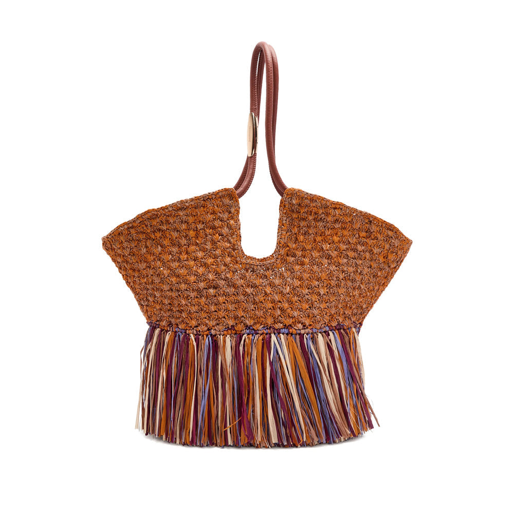 Natural Woven Raffia Tote Bag