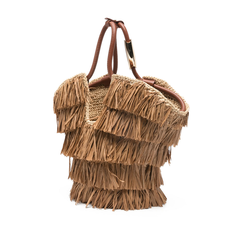 Light Brown Leather Fringe Bag