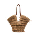 Warm Light Brown Leather Fringe Satchel