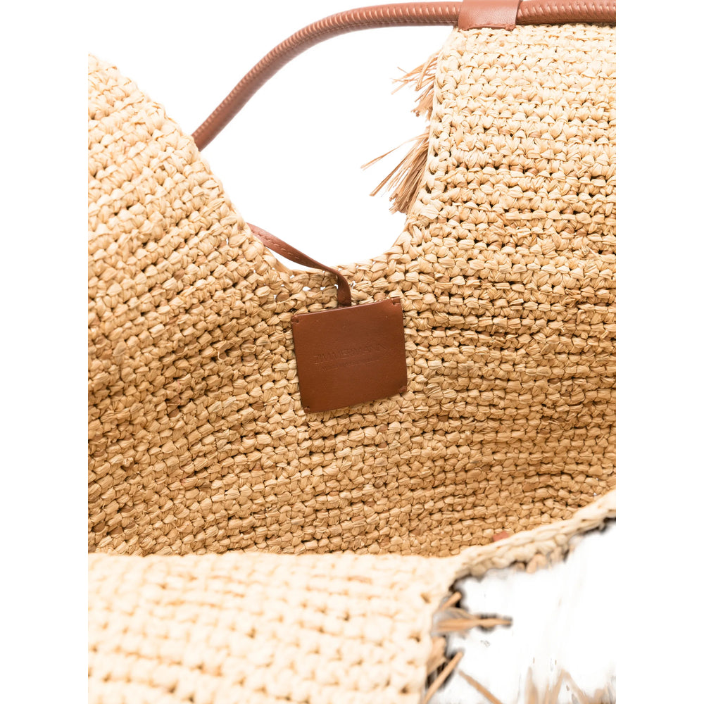 Warm Light Brown Leather Fringe Satchel