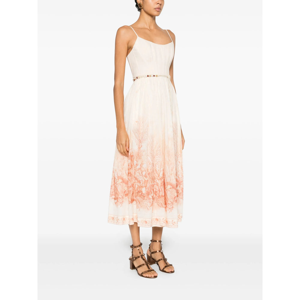 Feminine Border Print Dress