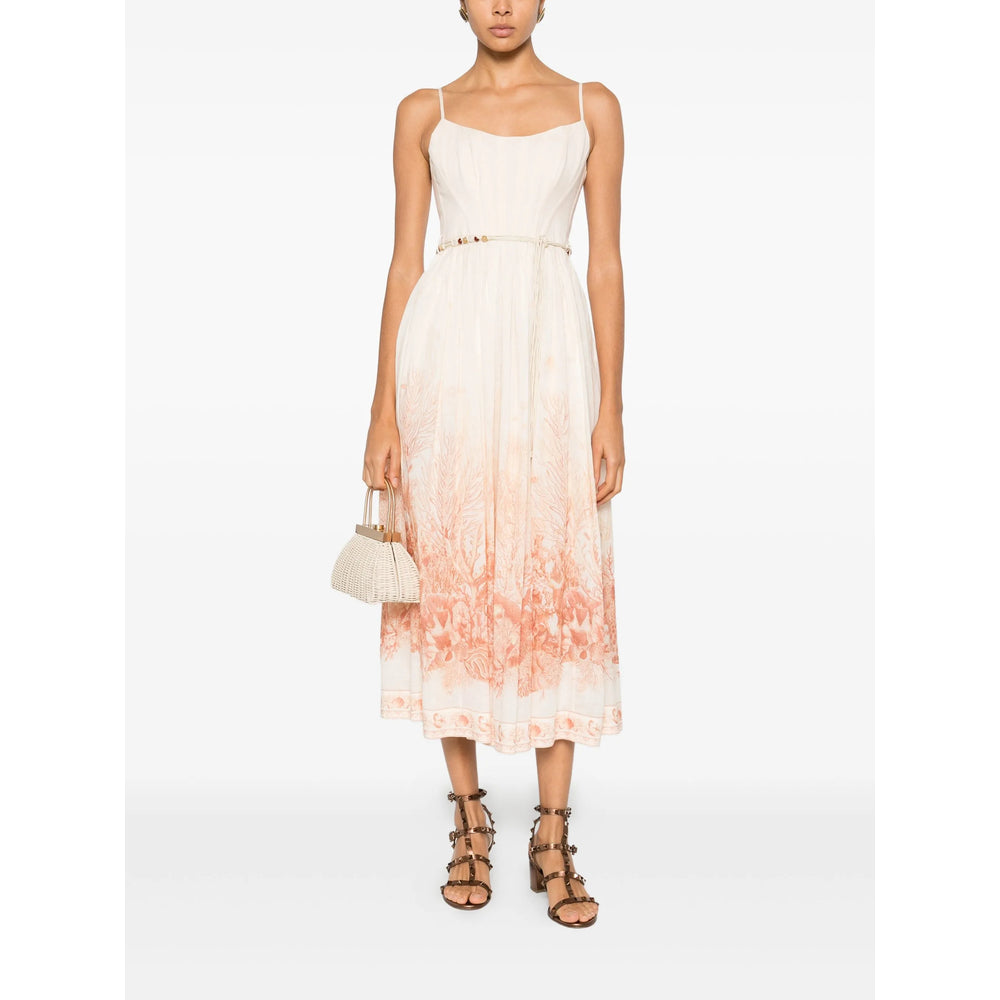Feminine Border Print Dress