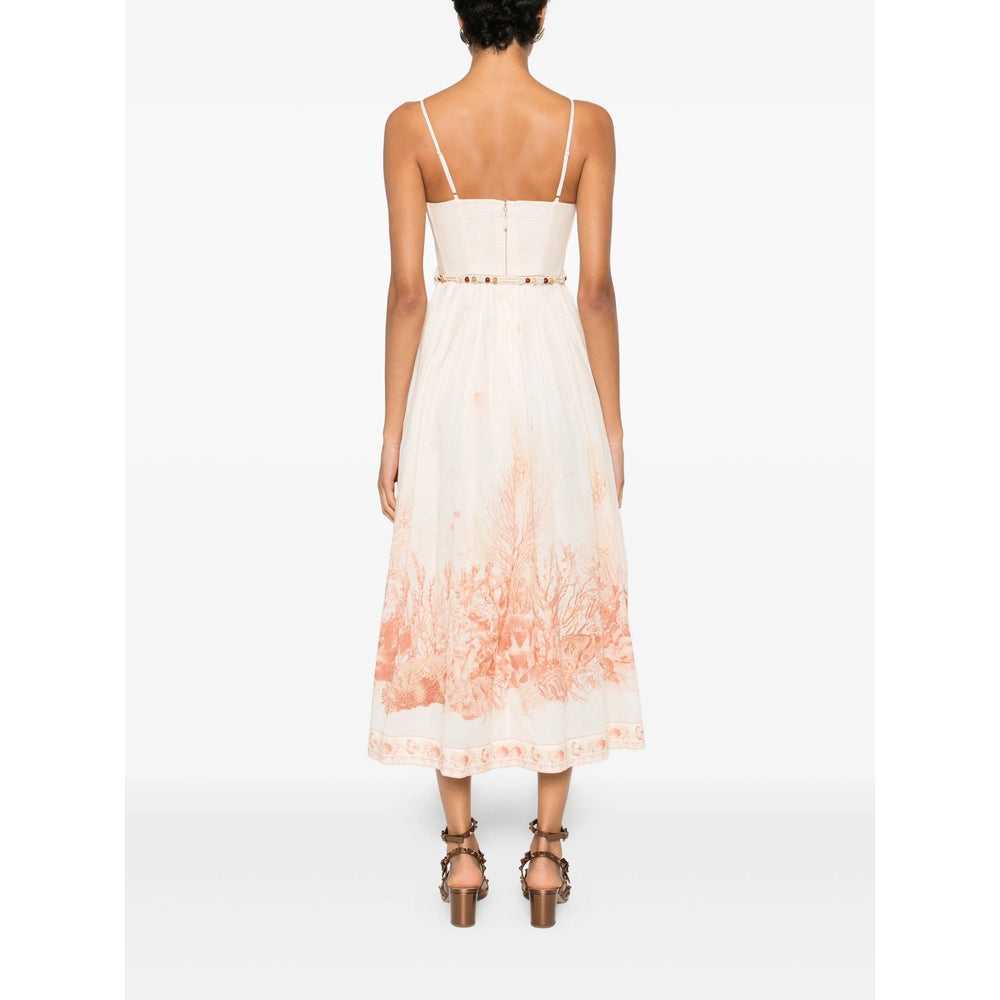 Feminine Border Print Dress