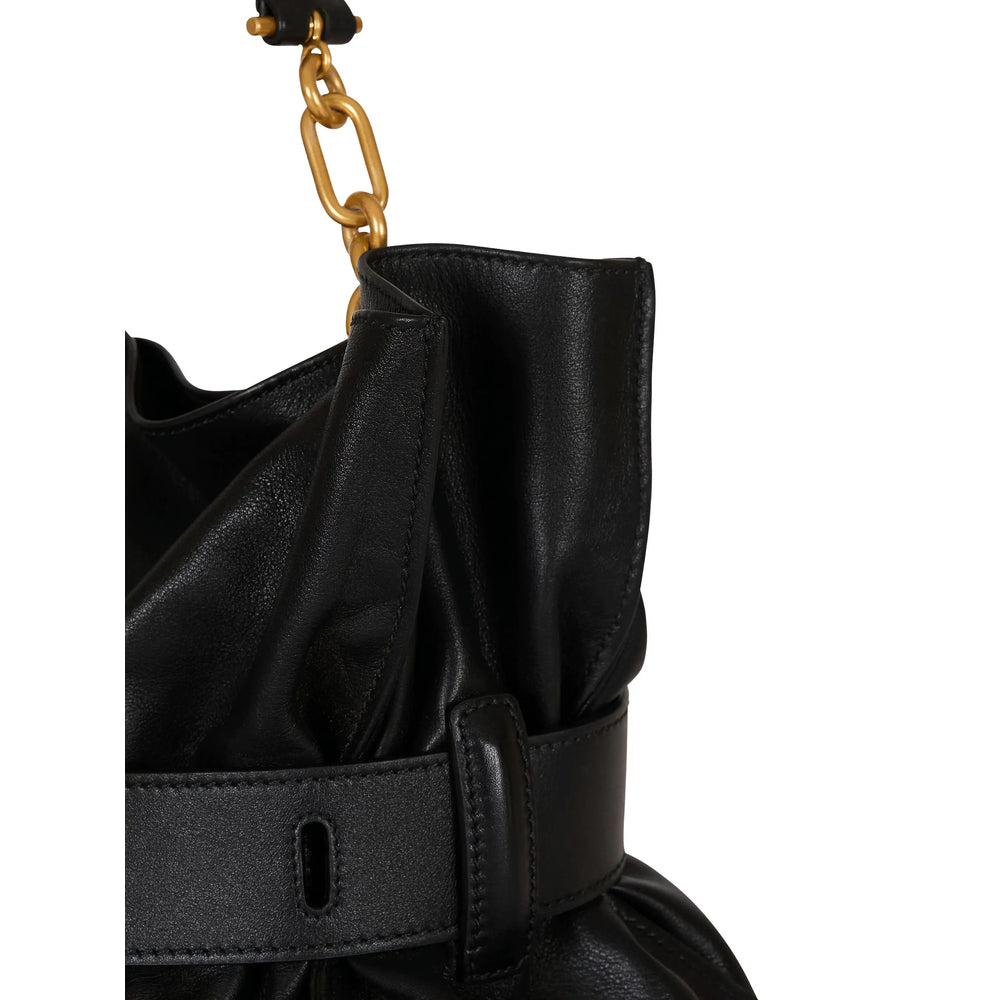 Gold Tone Chain Calfskin Tote