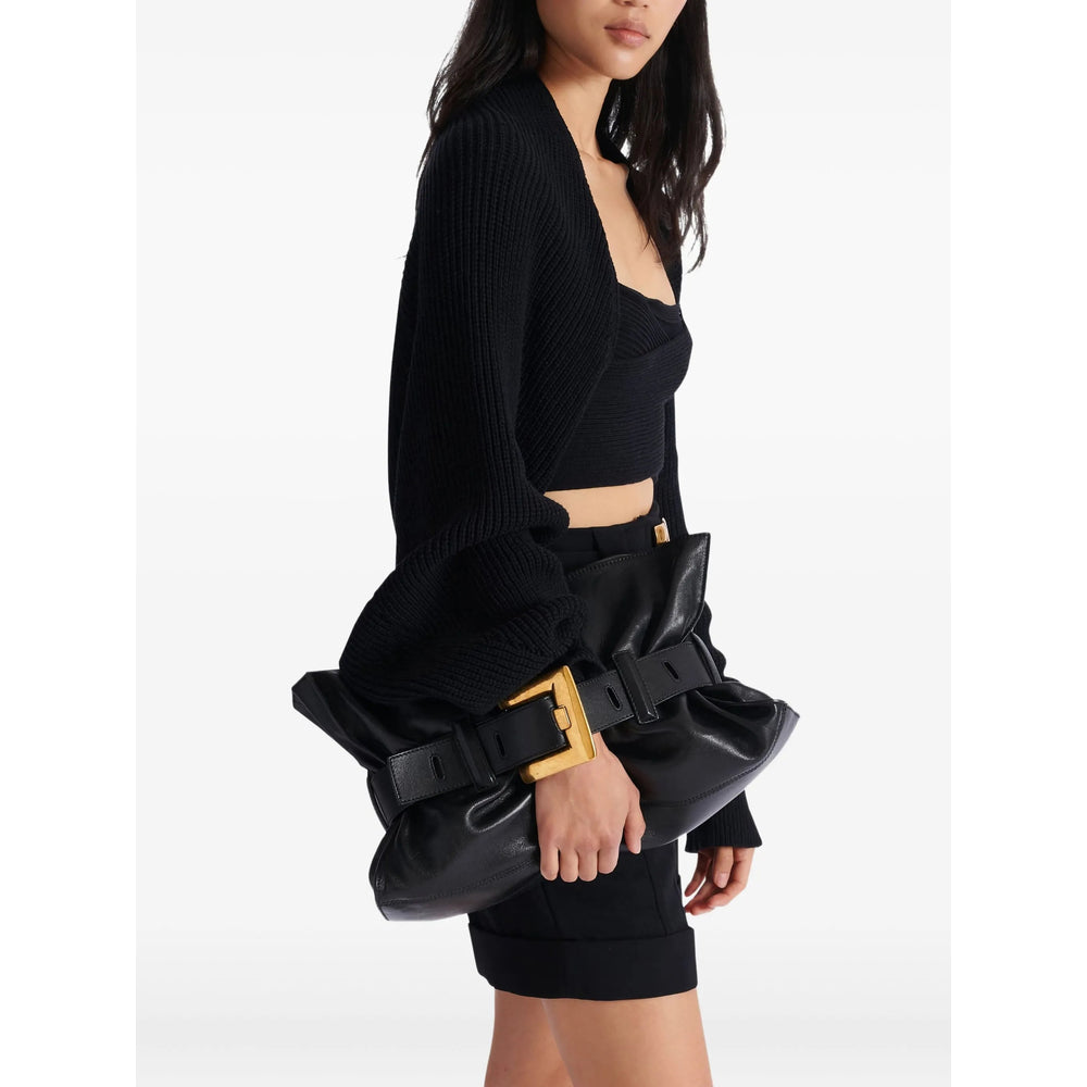 Gold Tone Chain Calfskin Tote