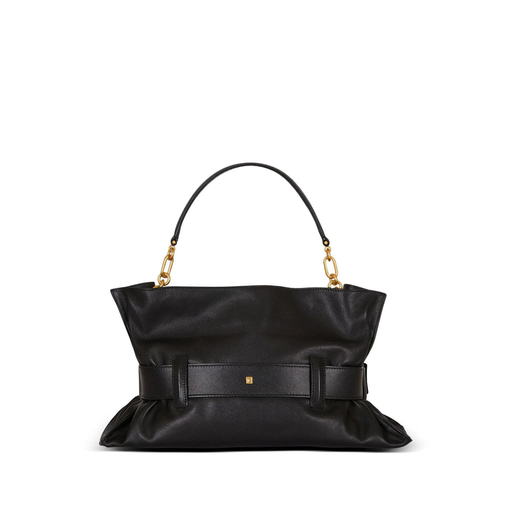 Gold Tone Chain Calfskin Tote