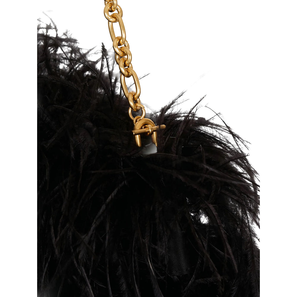 Gold Tone Feather Clasp Bag