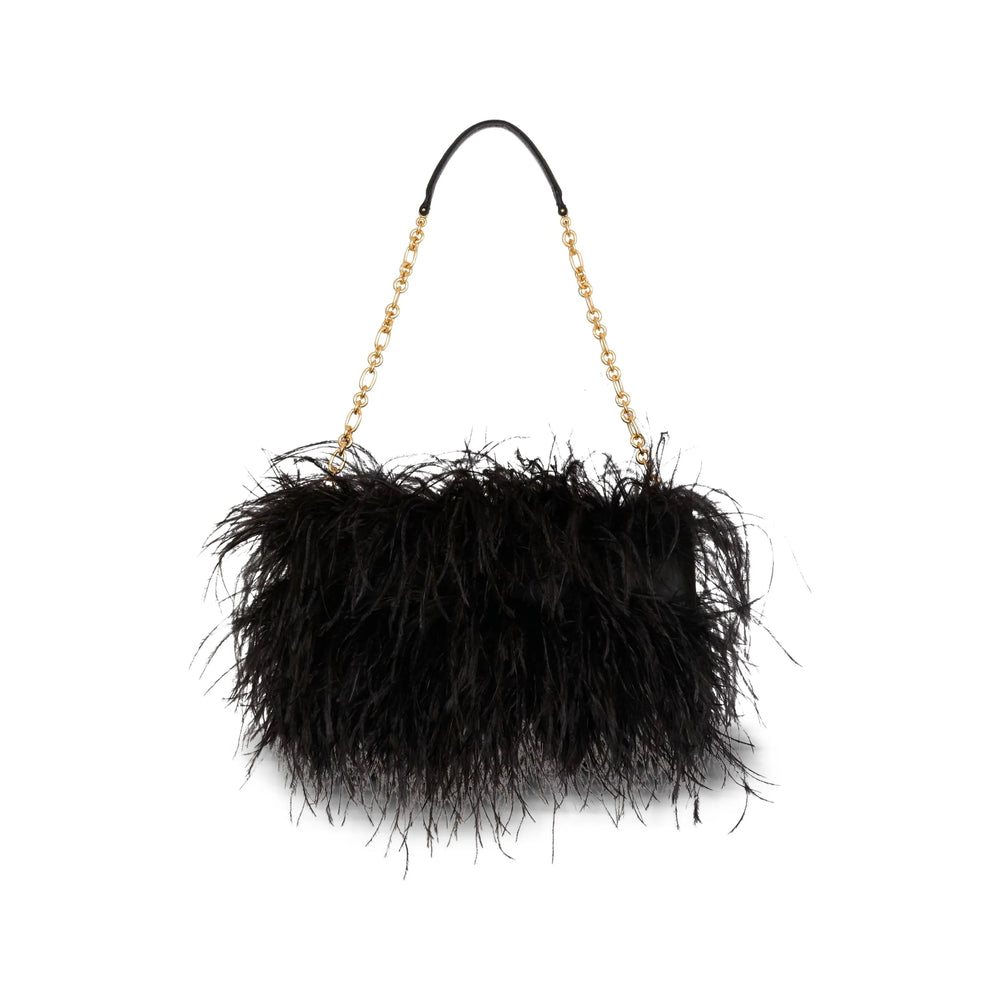 Gold Tone Feather Clasp Bag