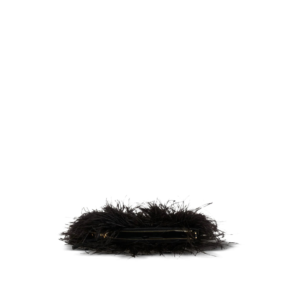 Gold Tone Feather Clasp Bag