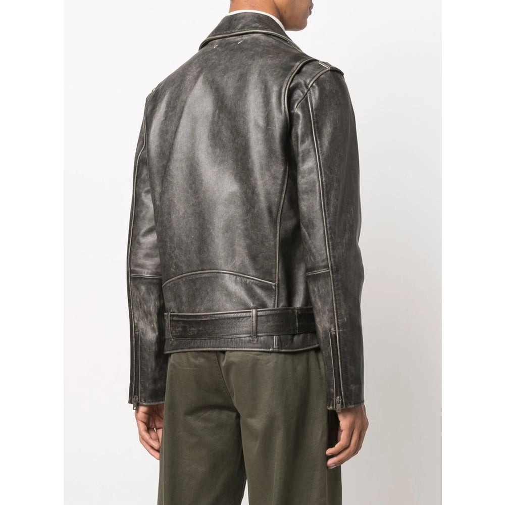 Grained Leather Garment Jacket