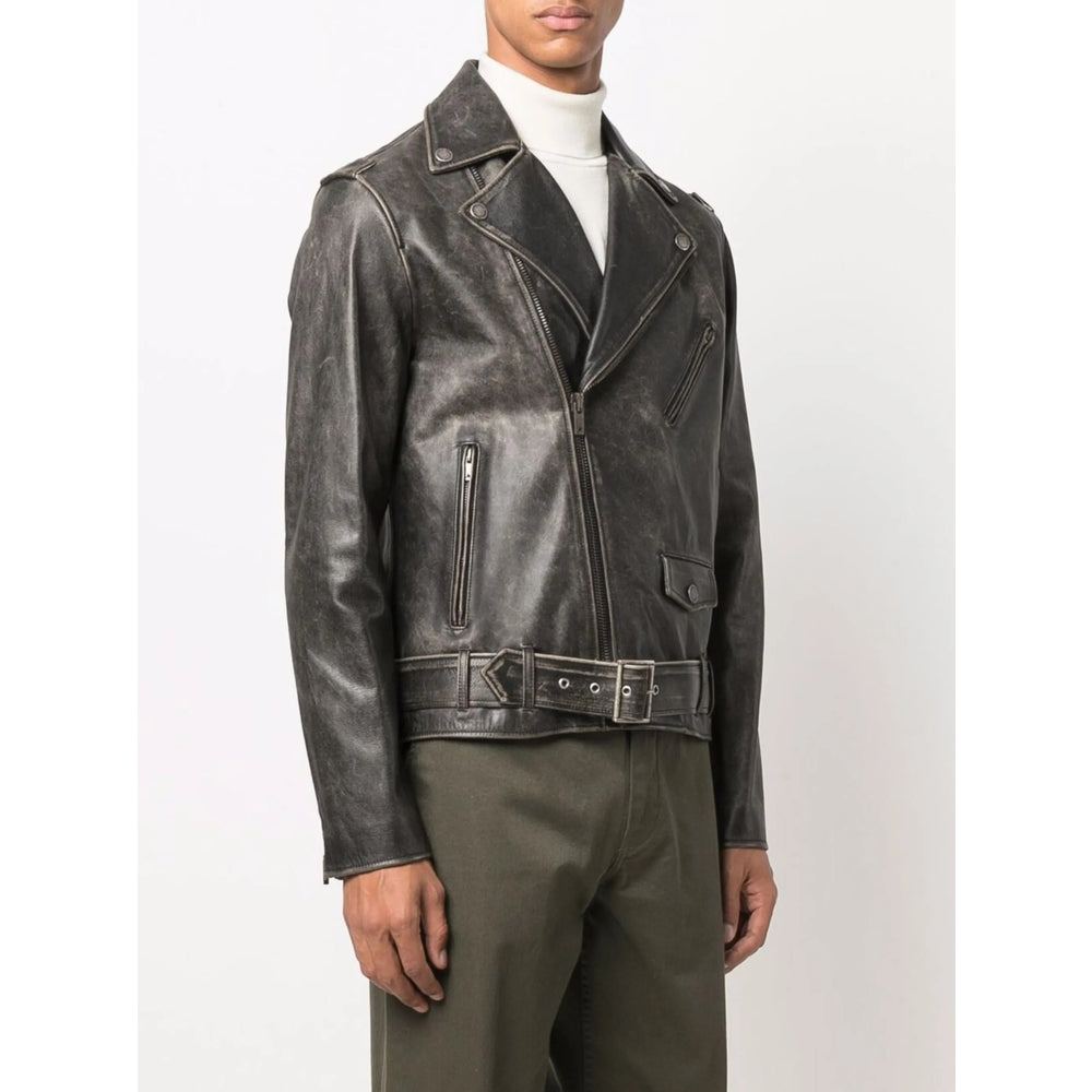 Grained Leather Garment Jacket