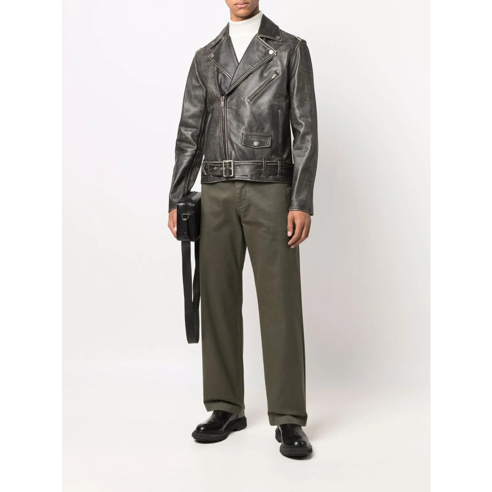 Grained Leather Garment Jacket