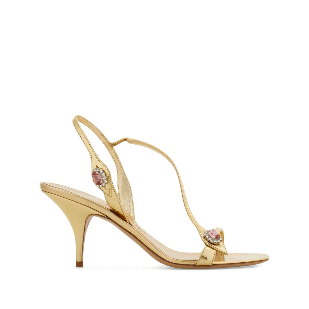 Gold Tone Calfskin Pump
