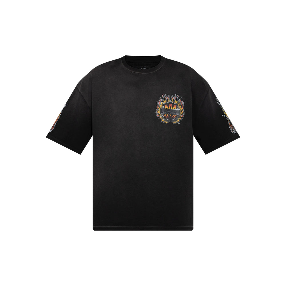 Sleek Black Graphic Crew Tee