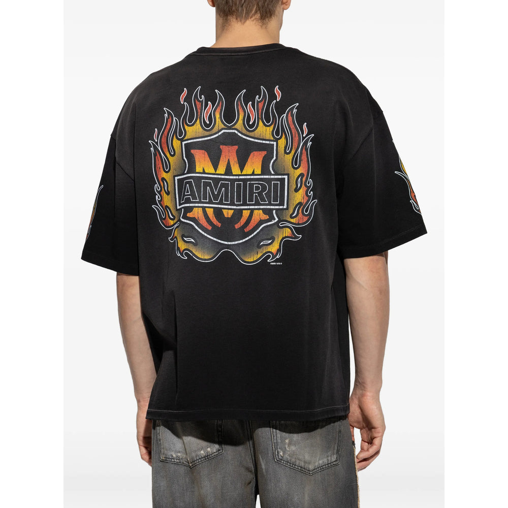 Sleek Black Graphic Crew Tee